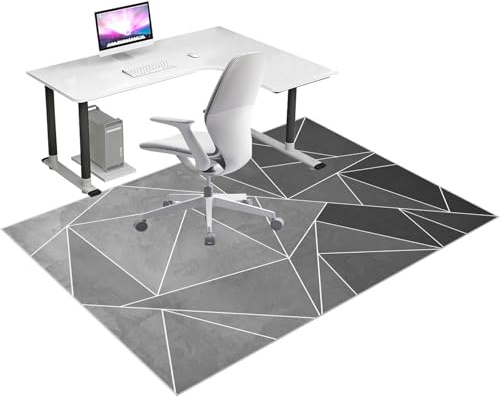 Qesjodfu Alfombrilla para Silla de Oficina Gaming, Alfombra para protección de Suelos Duros, Protector Suelo Silla Ruedas, Tapete para Silla Rodante, Alfombrilla para Silla de Escritorio 80 x 120 cm