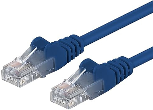 PremiumCord Netzwerkkabel, Ethernet, LAN & Patch Kabel CAT5e, UTP, Schnell flexibel & Robust RJ45 Kabel 1Gbit/S, AWG 26/7, Kupferkabel 100% Cu, Blau, 0, 25m