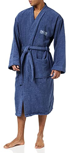 PSG PARISIAN Peignoir Adulte | 100% Coton | OEKO-TEX | Taille M | Brodé Homme | Bleu