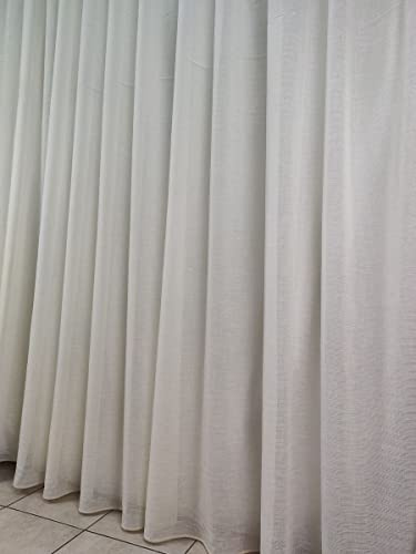 Tende Arredo Tessile - Tessuto per Tende per Interni su Misura a Metraggio, Altezza 3 Metri, Possibilità di Richiedere una Tenda già Cucita dai Nostri Esperti (Moderno Panna) (Tenda al Metro)