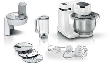 Robot pastelería compacto y multifunción Kitchen Machine Bosch Serie 2 – 700 W – 3,8 L – Blanco