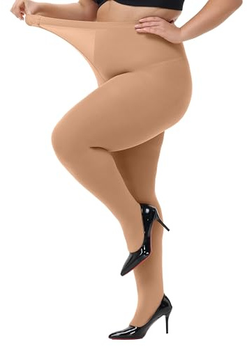 HeyUU Plus Size Tights for Women High Waist Stockings Semi Opaque Women’s Panyhose with Super Comfort and Elasticity