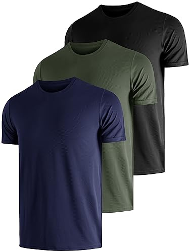 UEEKO Lot de 3 t-Shirts de Protection UV pour Homme Protection Solaire UPF 50+ Manches fonctionnelles pour Natation Rash Guard Séchage Rapide pour l'extérieur Le Surf la randonnée la