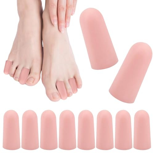 Tiamorph 10 PZ Cappucci protettivi per dita dei piedi Copri dita in silicone per prevenire calli, calli, vesciche, dita a martello, traspiranti Riducono l'attrito Sfregamento dei calli Design per Uomo