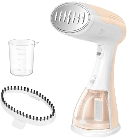 ferro da stiro a vapore, Mini Ferro da Stiro da Viaggio, ferro verticale, Colpo di Vapore 27 g/min, Serbatoio 300ml, Potenza 1500W, Touch Control, Fast Steam, Antigoccia, Auto Shut Off - Giallo