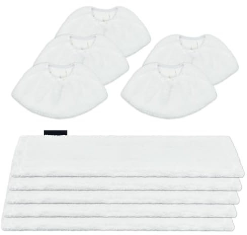 DLAIMI 10 Mikrofaser Tuchset Kompatibel für Kärcher Dampfreiniger EasyFix SC 2,SC3,SC4,SC5, 5 Bodendüsen & 5 Handdüsen Microfiber Cloth für Kärcher, Wiederverwendbare, maschinenwaschbare Ersatztücher