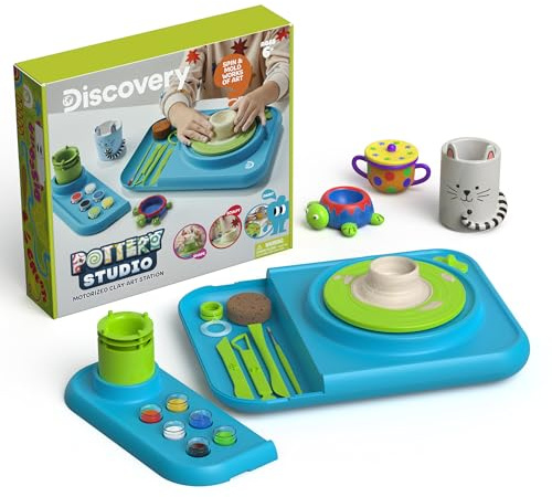 Discovery - Pottery Wheel for Kids Studio Rectangle - Pottery Wheel, Kids Craft & Clay Tools, Toys for Kids, Montessori Toys, Christmas Crafts - Art Station