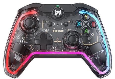 BIGBIG WON Rainbow S Controller für Tränen des Königreichs Spiel, 6-Achsen Gyro, ein Schlüssel Wake-up,Turbo, Dual Shock,RGB Licht für PC Windows10&11/Switch OLED/Lite