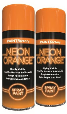RAPIDE PF Spray Paint Neon Orange 400ML - Highly Visible Extra-Bright Matte Finish | Superior Coverage & Adhesion | Paint Factory Spray Paint | Ideal for Marking, Hazards & Craft Projects (2)