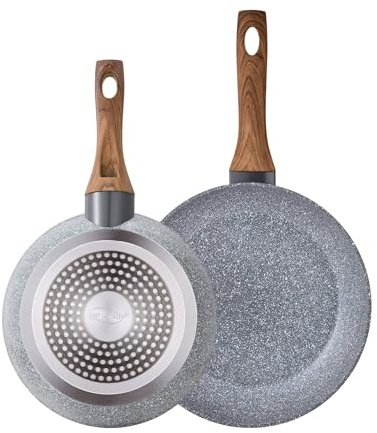 Juego de 2 Sartenes Ø22Ø26cm en Aluminio forjado, Aptas para inducción, colección Daimiel