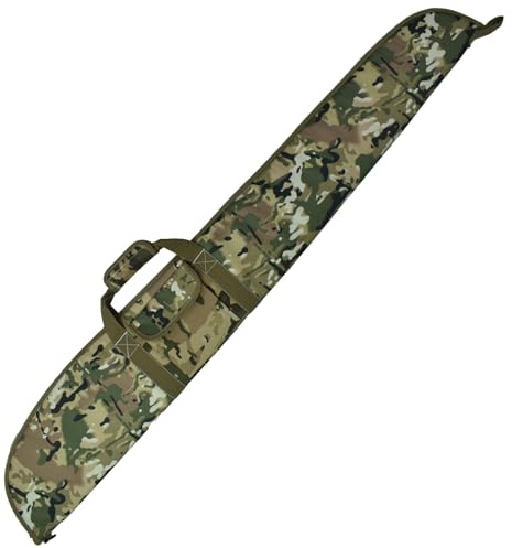 AUMTISC Maleta Rifle Escopeta, Estuche Transporte Armas Largas, Caza Tiro, Espuma Acolchada (Camo, 54inch-138cm)