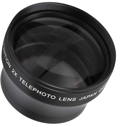 TOPINCN 2x Lenti per Tele Ad Alta Definizione Professionale per Fotocamera a Supporto da 37 Mm, Lente Convertitore in Metallo Chiaro in Alluminio Resistente per Doppio Zoom, per gli Appassionati di