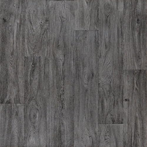 Vinyl Flooring Modern Wood Oak Plank Effect Vinyl Flooring Roll | Non-Slip Easy Clean Waterproof Lino Vinyl Floor | Living Dining Room, Lounge, Hallway Flooring (Dark Grey, 3m x 2m)
