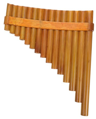 Cabilock Strumento Musicale Flauto Di Pan Di Bambù a 15 Tubi Tono G, Set Portatile in Legno Naturale, Per Principianti e Performance Scolastiche, Facile Da Trasportare Ed Esibizioni Professionali