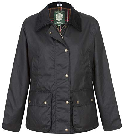 Portmann Ladies Belmont Wax Jacket (14 (L), Black)