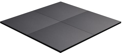 GORILLA SPORTS® Tapis Protection Sol - Simple ou 4 Pièces, 100x100cm, Épais 2cm, Antidérapant, Caoutchouc, Noir - Fitness, Entraînement, Gym, Sport