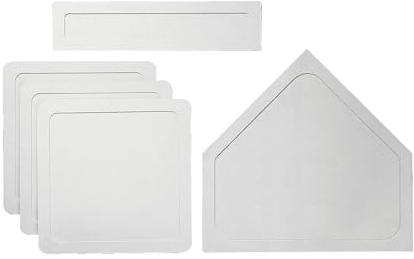 Sport-Thieme Base-Set | Vinyl Baseset für Baseball Training | Wasserfestes Gummi | Set mit Bases Home Plate Pitcher Plate | Weiß | Robust, rutschfest, leicht zu reinigen