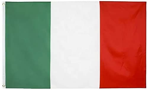 Drapeau Italie 150x90 cm Premium Matériel de haute qualité avec 2 Oeillets Métalliques Haute Qualité Drapeau Italien Tissus pour Exterieur et Hampe - Italian Flag - Bandiera Italiana Grande…