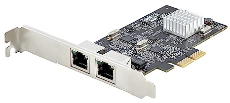 StarTech.com 2-Port 2.5 Gbit PCIe Netzwerkkarte, Intel I225-V, Dual-Port Computer LAN Karte, Multi-Gigabit NIC, PCI Express Server Netzwerkkarte, 2.5G Ethernet Adapter (PR22GI-NETWORK-CARD)