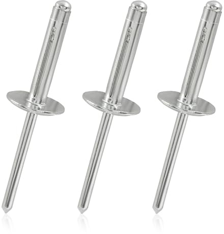 Zorveiio Aluminum Tri-Fold Pop Rivets, 3/16x1, Silver, 50Pcs