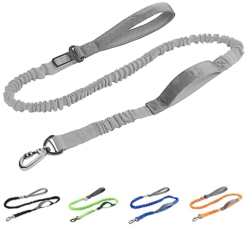 FEimaX Bungee Hundeleine Starke Elastische Ruckdämpfer mit Auto Sicherheitsgurt und 2 Weich Gepolstertem Griffen Trainingsleine für Kleine Mittelgroße Große Hunde
