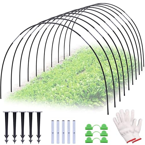 Neegool Plant Tunnel Arches, 30 Pieces Tunnel Arches Raised Bed, Greenhouse Arch Wrapped with 6 mm Plastic, DIY Greenhouse Tyres, Cold Frame Tunnel for Garden, Row Cover, Plants, Fruit, Vegetables