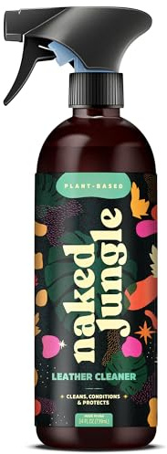 Naked Jungle Premium Plant-Based Leather Cleaner and Conditioner Spray, Restores Leather Like New and Contains UV Protectant, Shoe Cleaner, Couch Cleaner, Car Interior Cleaner, 24oz