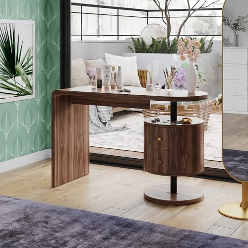 Vicco Tavolino da toilette Lara, Rovere rustico, 120 cm con 2 cassetti, Ampia superficie del tavolo per trucco, gioielli e accessori per lo styling