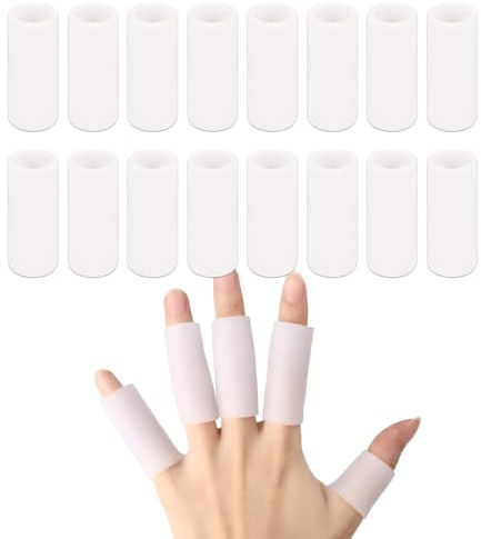 WeddHuis 16 Pièces Protège-Doigts en Gel Silicone pour Arthrite, Eczéma, Golf, Basketball, Soutien Articulaire