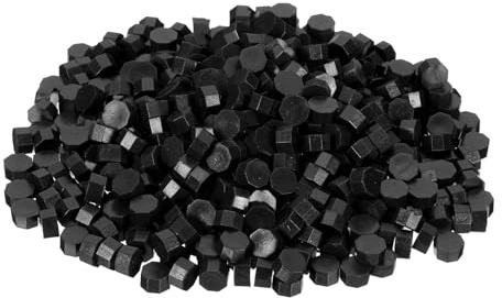 PATIKIL Sigillvaxbollar, 520 stycken vaxsigillstämplar, kuvert, brev, vaxsigill, kulor, pellets enkelfärg för stämpeltätning och gör-det-själv-hantverk, svart