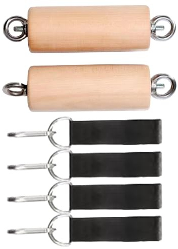 Nuytghr Drag-up-grepp, 2 x klättringshandtag i trä, bärbara styrketräningsstänger, halkfria gymtillbehör, 14 x 4,97 cm utomhusutrustning för män och kvinnor