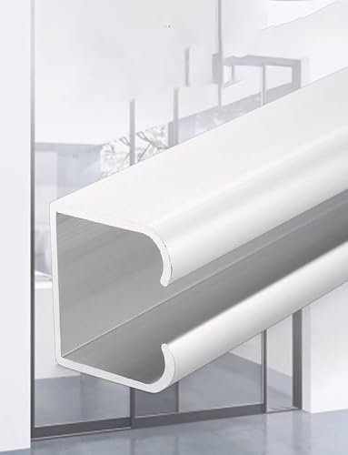 Genérico Kit de herrajes for Puertas corredizas de Granero con Rodillo de guía for Ducha/Armario, riel Deslizante Invisible for Puerta, riel de Aluminio(130cm/51in)