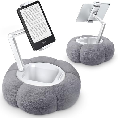 CreaDream Pumpkin Support de coussin pour tablette Kindle, support de coussin réglable pour plateau de genoux avec plateau collation amovible, compatible avec tablettes 4,7-13, iPad, iPhone