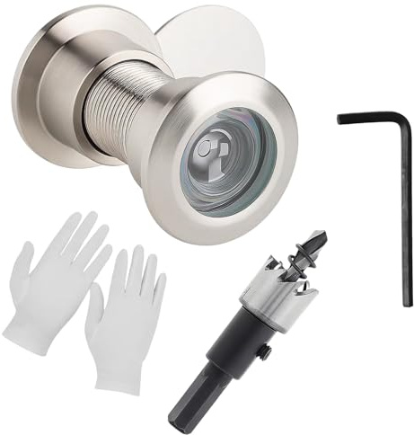 Türspion mit Sichtschutz – 200° Weitwinkel Bohrloch Ø 16mm, tür spion, mit einstellbarer Länge, ideal als Türspion Ohne Bohren für Türen mit 35-60mm Dicke