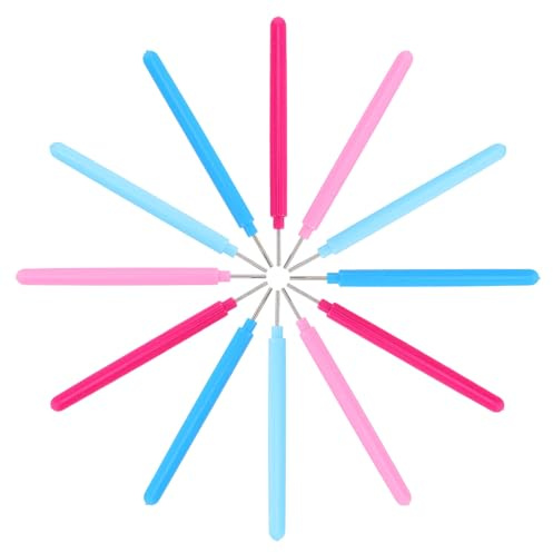 HOODANCOS Juego de Bolígrafos para Filigrana de Papel 16 Piezas, Herramientas de Quilling Pluma Ranurada y Bolígrafo Rizador, Colores Azul, Azul Claro, Fucsia y Rosa, Kit para Manualidades