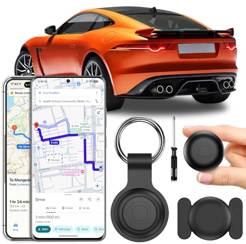 GPS Tracker per Auto, Air Tracker Android e IOS,Magnetico Gps Per Auto, IP68 Impermeabile Auto Localizzatore con App Copertura Globale In Tempo Reale Tracciare Veicolo/Moto,Senza SIM senza Abbonamento