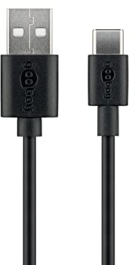 Goobay 38675 Cavo USB-C di Ricarica E Sincronizzazione, Nero, 0.1m Lunghezza del Cavo