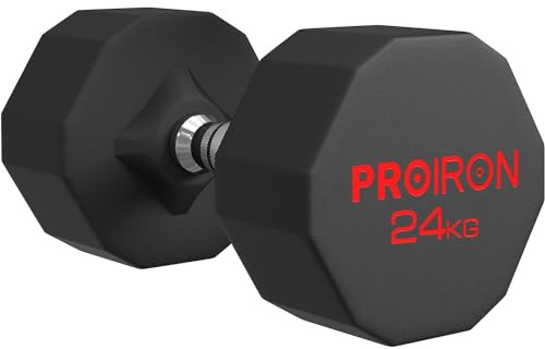 PROIRON Gummihantlar luktfria, stålvikter set män kvinnor hem gym 3 kg 5 kg 8 kg 10 kg 12 kg 14 kg 16 kg 20 kg 24 kg fitness träning träning kroppsstyrka lyftutrustning (par eller enkel)
