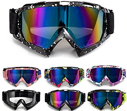 APEBAZY Motorradbrille Motocross Brille Dirt Bike Crossbrille ATV Off Road Racing MX-Fahrbrille Reitbrille Winddicht Anti Fog UV Skibrille