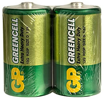 GP GPPCC13KC001 Greencell Zinc Chloride D Battery - Pack of 2