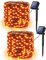 Herbstdeko Solar Lichterkette Orange, BrizLabs 2 Stück 14M 120 LED Halloween Lichterkette Solar Aussen 8 Modi Wetterfest Kupferdraht Außenlichterkette für Erntedankfest Weihnachten Garten Party Deko