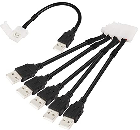 PNGKNYOCN USB-kontakt för LED-ljuslist, 8 mm, 2-polig USB-port, lödfri klämma för 3528/5050 LED-ljusremsor (6 stycken)