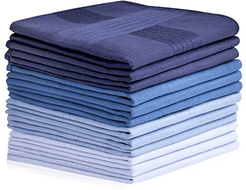 Aomig Stoff Taschentücher Herren, 12 Stück Baumwolle Herrentaschentücher Stofftaschentuch, Traditionelle Männertaschentücher Handkerchief, 40cm x 40cm