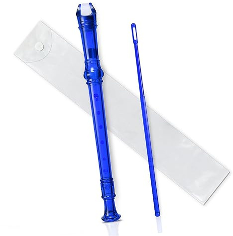 skola blockflöjt Flerfärgad 8-håls Lång Flöjtinstrument För Nybörjare Musikalisk Sopran-plastblockflöjt (Color : Blue)