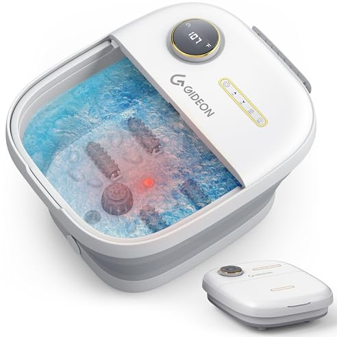 Gideon Foot Spa Massager & Heated Foot Bath, Luxury Therapeutic Massager with Lights and Bubbles