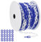 PATIKIL Cadena de plástico azul/blanco, 131pcs 6mm Cadena de barrera de seguridad de plástico grande Larga para control de multitudes, estacionamiento, cerca