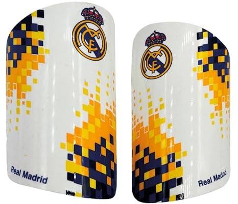 Real Madrid espinillera fútbol para niños Producto Oficial Talla XS (8-10 años) y Talla S (12-14 años)