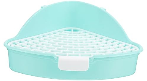 PERSELOSO Katzenklo Haustier Hasenkäfig Toilette Katzenstreu Wurf Urin Kaninchentoilette Kaninchen-trainingstöpfchen Hamster Töpfchen Hund Katzengras Bausatz Katzentoilette Plastik Sky-Blue