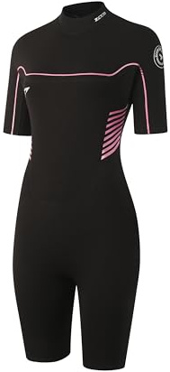 ZCCO - Muta in neoprene shorty da donna, 3/2mm, mute corte in neoprene per acque fredde, mute da immersione CR-neoprene per immersioni, surf, snorkeling, kayak, sport acquatici