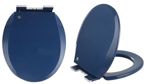 Asiento de inodoro de cierre suave, tapa silenciosa en forma de O con liberación rápida, fácil instalación y limpieza, material de polipropileno duradero, elegante color rojo rosa, 36 x 41 cm para